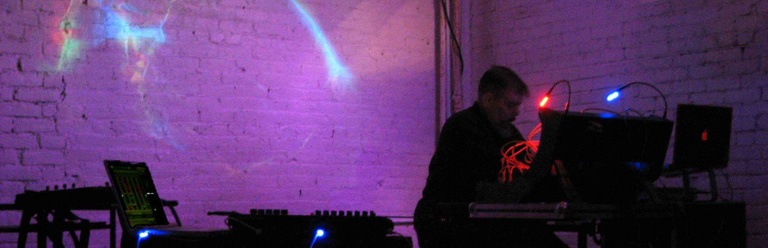 Richard performing Tranzducer at the Arts Center of the Capital Region in Troy, NY March 2009